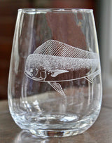 Dolphinfish (Mahi-Mahi) Laser Engraved Glasses