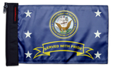 Navy Served With Pride 12"x18" Forever Wave Flag for Boats