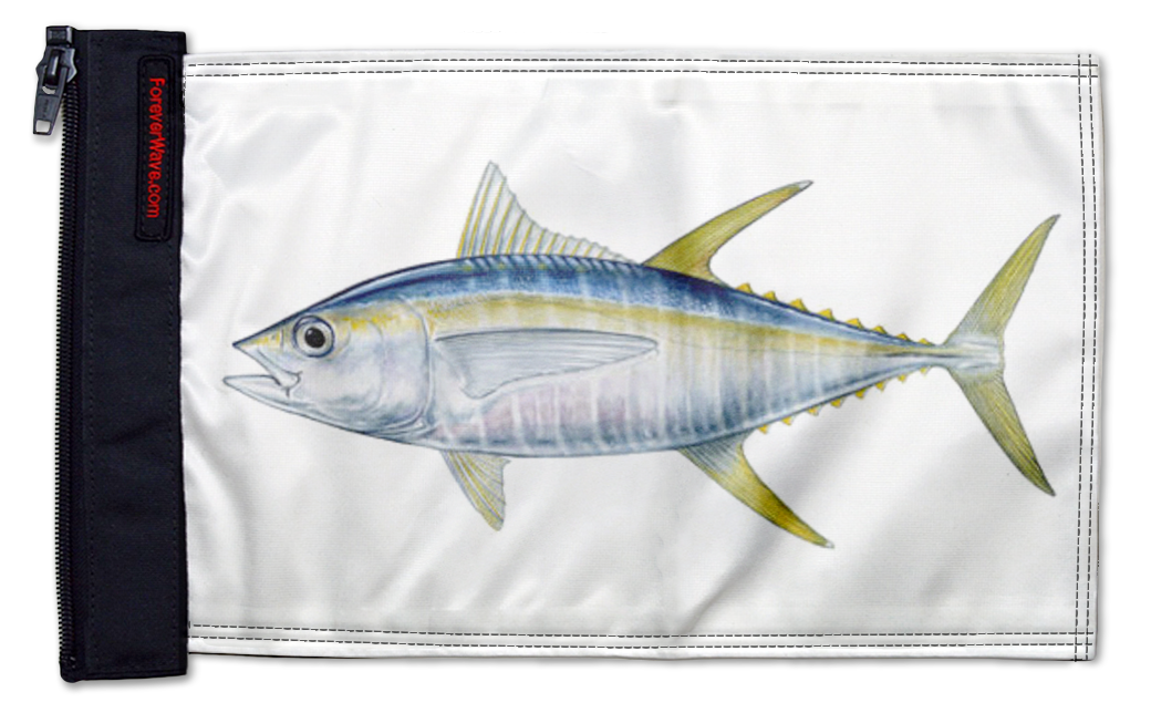 Tuna 12"x18" Forever Wave Flag for Boats
