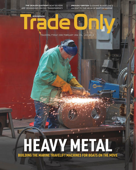 Magazine cover featuring a person welding metal with 'Trade Only' branding.