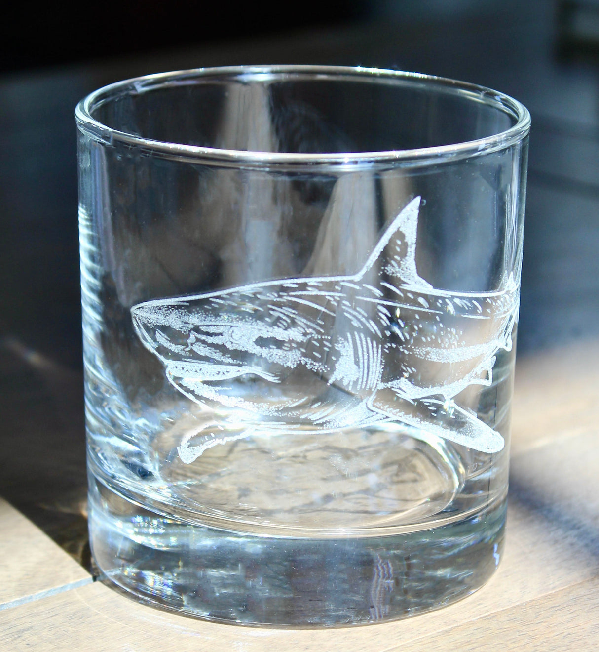 Shark Laser Engraved Glasses - Ocean Gift