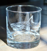 Shark Laser Engraved Glasses - Ocean Gift