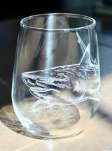 Shark Laser Engraved Glasses - Ocean Gift