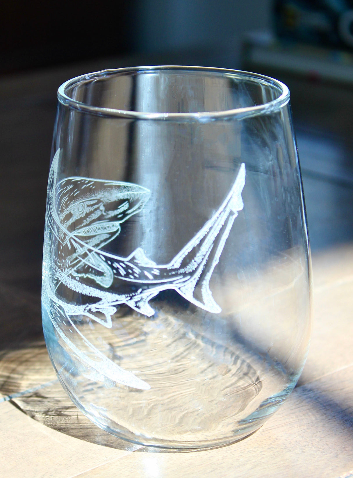 Shark Laser Engraved Glasses - Ocean Gift