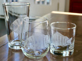 Sheepshead Laser Engraved Glasses - Inshore Fishing Gift