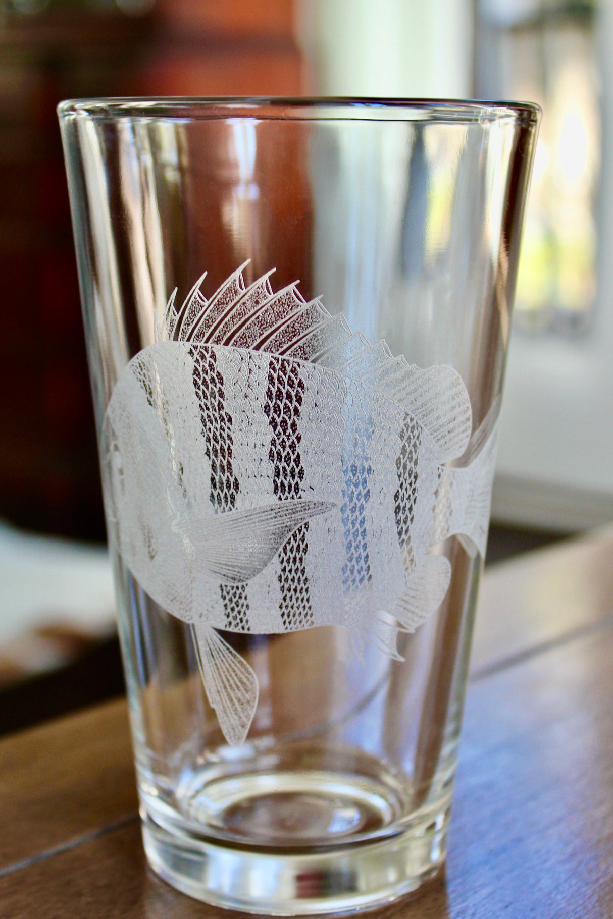 Sheepshead Laser Engraved Glasses - Inshore Fishing Gift