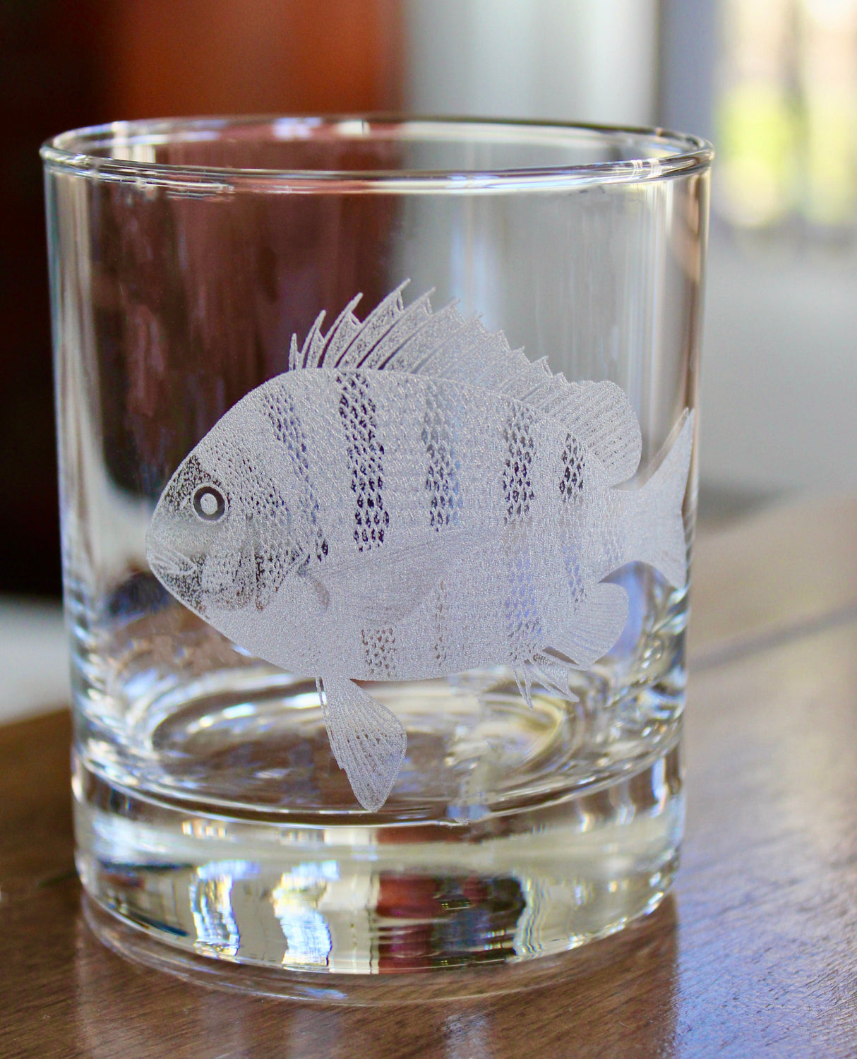 Sheepshead Laser Engraved Glasses - Inshore Fishing Gift