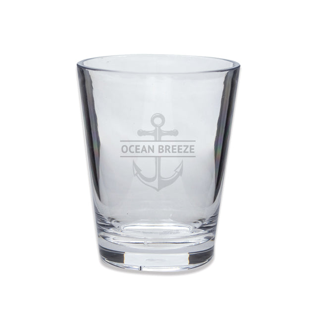 Engraved Acrylic Short Drinking Glass with Anchor