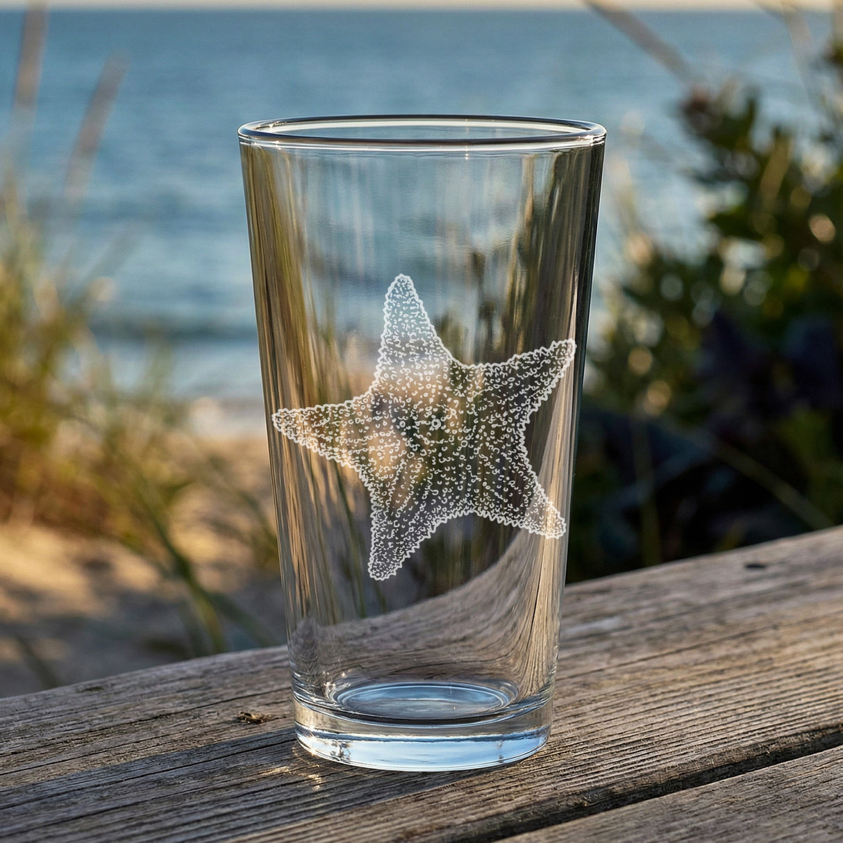 Starfish Laser Engraved Glasses - Sea Creature Gift