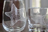 Starfish Laser Engraved Glasses - Sea Creature Gift