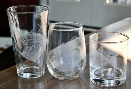 Triggerfish Laser Engraved Glasses
