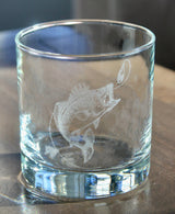 Largemouth (Bigmouth) Bass Fish - Laser Engraved Glasses