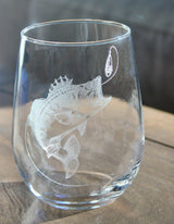 Largemouth (Bigmouth) Bass Fish - Laser Engraved Glasses