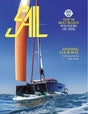Sail magazine cover featuring a sailboat with text about top boats of 2026.