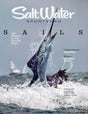 Magazine cover featuring a marlin fish leaping out of the water with 'Salt Water Sportsman' branding.