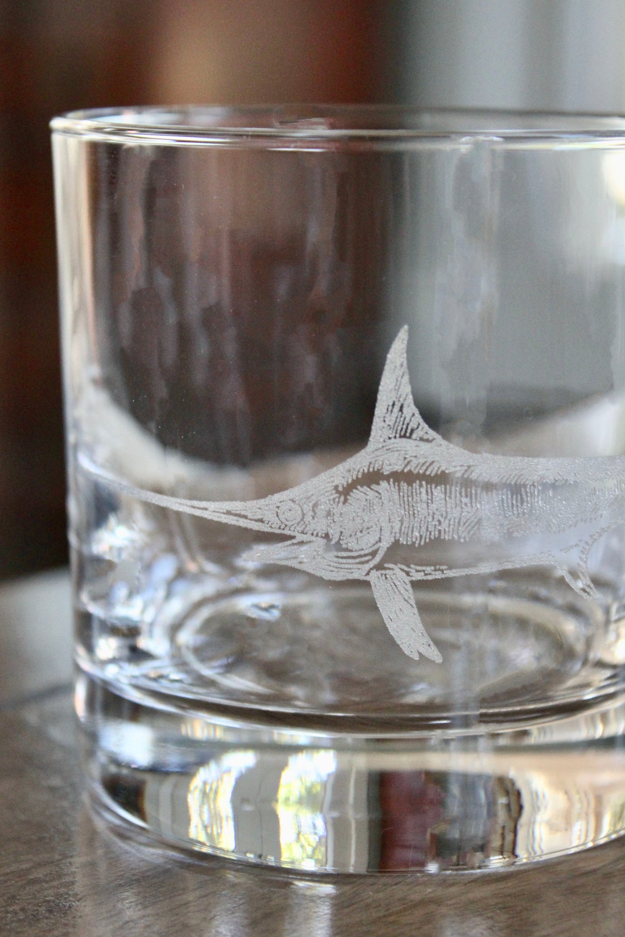 Swordfish Laser Engraved Glasses - Pelagic Fishing Gift