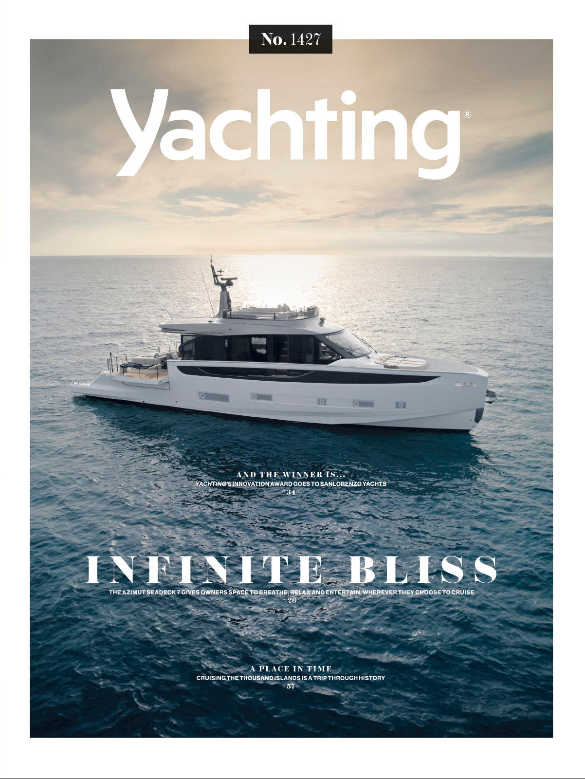 Yachting magazine cover with a large yacht on the water